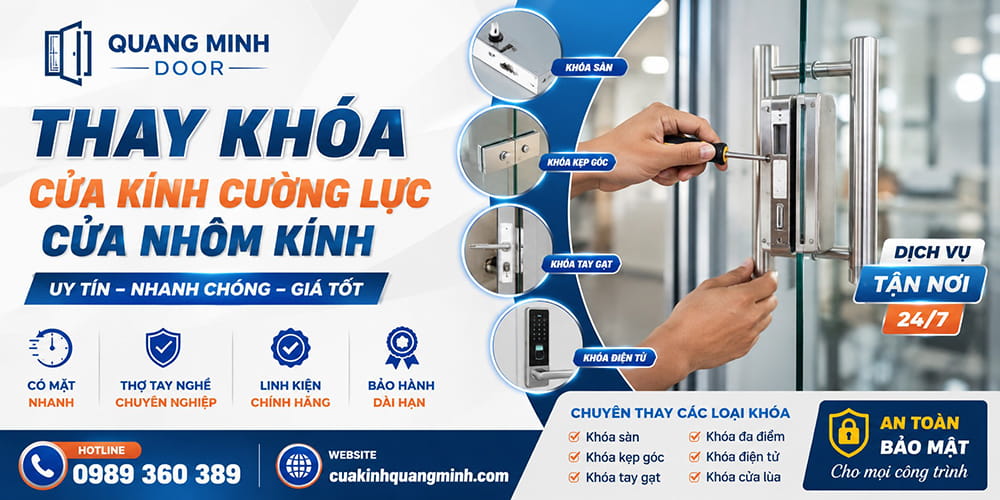 thay khoá cửa kính
