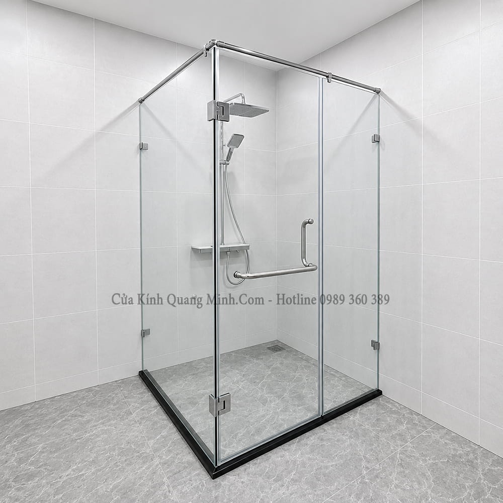 phòng tắm kính vuông góc