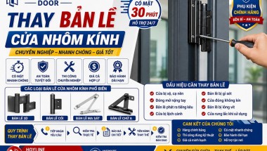 Thay Bản Lề Cửa Nhôm Kính Chuyên Nghiệp Tận Nơi